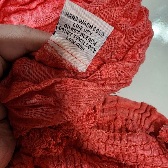 Coral crochet Strapless Sundress - Picture 4 of 12